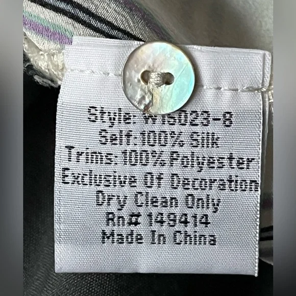 Johnny Was ARIANA BUTTON BACK striped silk shirt with zodiac embroidery size sm - Picture 14 of 16